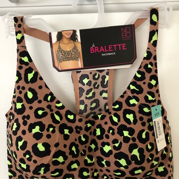 NOBO Brown and Green Leopard Print Racerback Bralette - Picture 3 of 6